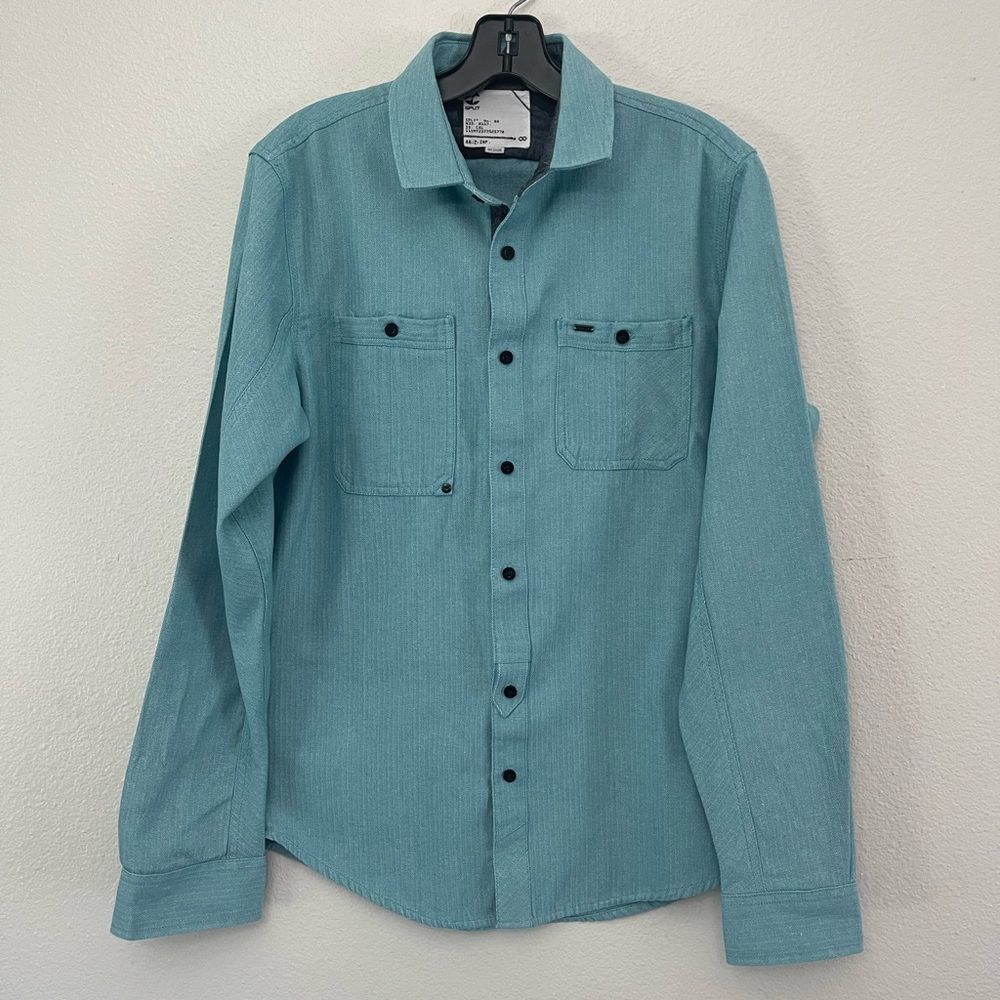 Spilt Denim Style Button Down Men’s Medium